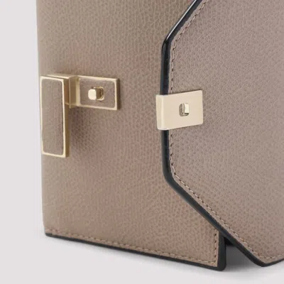 Valextra Leather Textured Wallet Gold Hardware In Neutral
