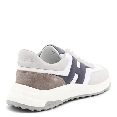 Hogan Round Toe Rubber Sole Panelled Design Sneakers In Gray