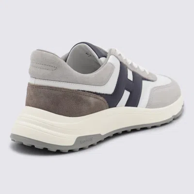 Hogan Round Toe Rubber Sole Panelled Design Sneakers In Gray