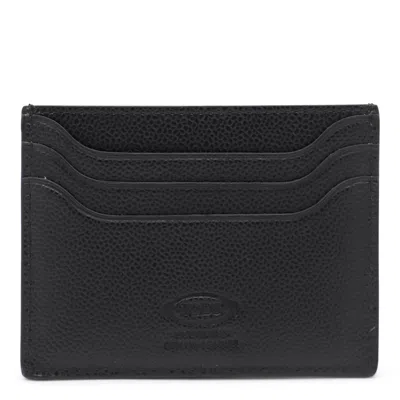 Tod's Slim Textured Compact Wallets In Black