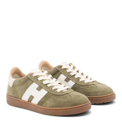 Hogan Sneakers With Suede Panels And Rubber Sole In Green