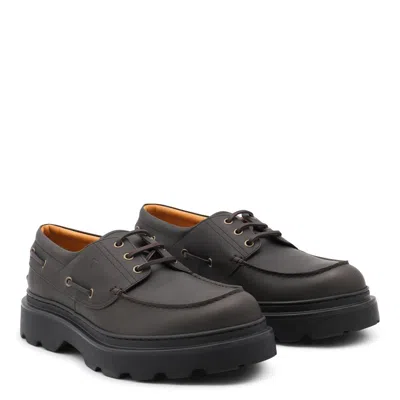 Tod's Leather Loafers Designed For Nautical Wear In Black