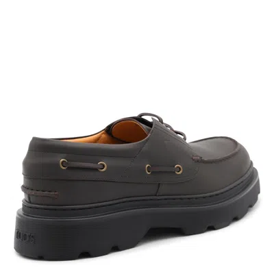 Tod's Leather Loafers Designed For Nautical Wear In Black