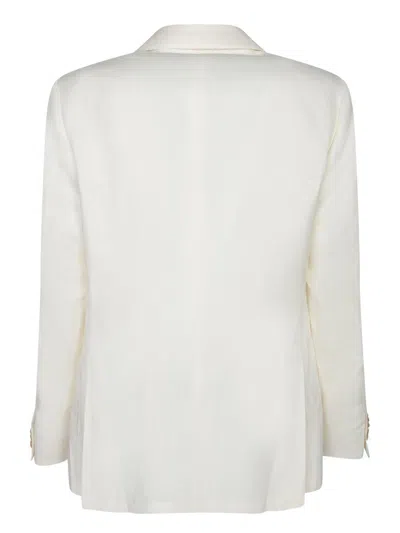 Canali White Linen Jacket In White