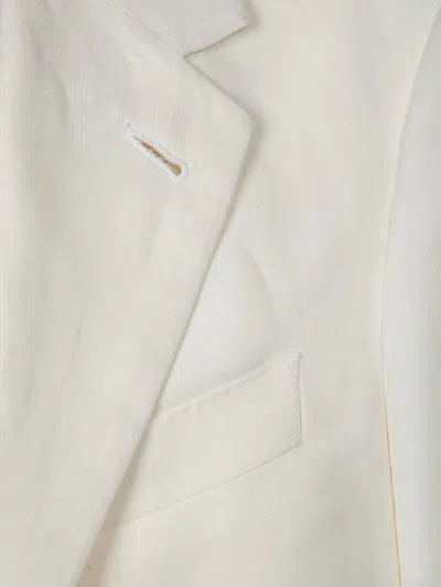 Canali White Linen Jacket In White