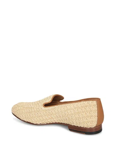 Canali Woven Raffia Leather Loafers