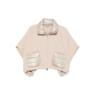 Herno Resort Short-sleeve Poncho In Neutral
