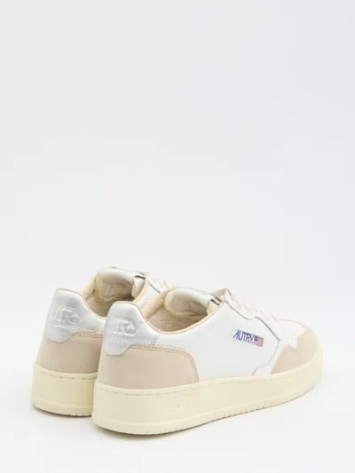 Autry Low-top Sneakers With Hybrid Leather Design And Metallic Accent