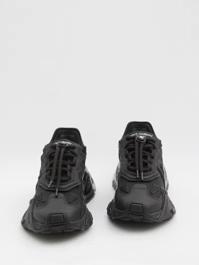 Dolce & Gabbana Daymaster Black Leather Blend Sneakers In Multi