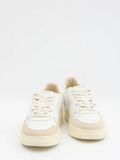 Autry Low-top Sneakers With Hybrid Leather Design And Metallic Accent