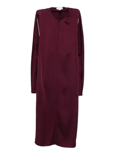 Stella Mccartney Evening Dress With Cut-out Details In Satin In Brown