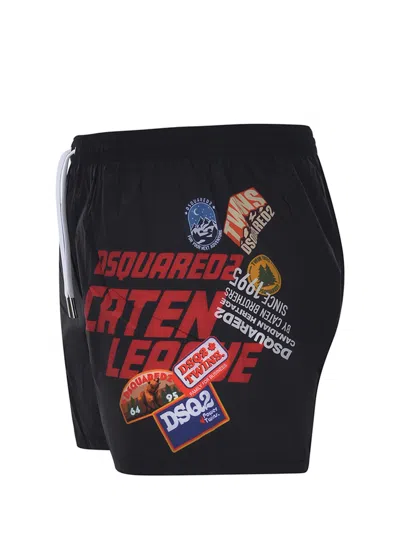 Dsquared2 Logo-print Swim Shorts In Black