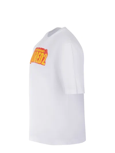 Dsquared2 Slogan T-shirt In White