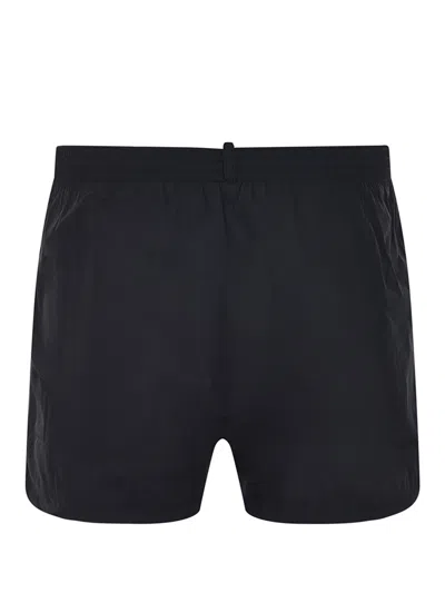 Dsquared2 Elastic-waistband Logo Swim Shorts In Black
