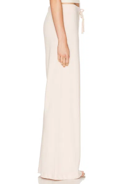 Éterne Drawstring Lightweight French Terry Wide Leg Sweatpant In White