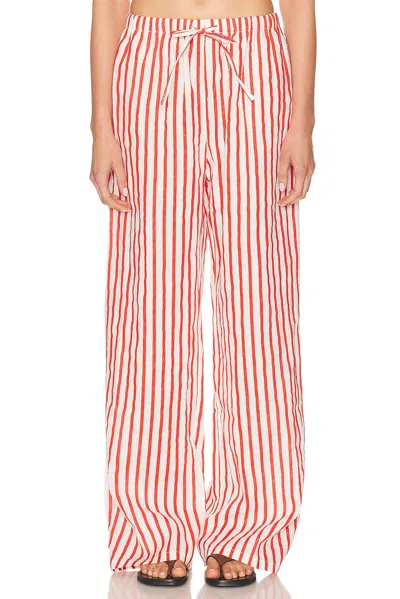Aexae Linen Drawstring Pant In Red