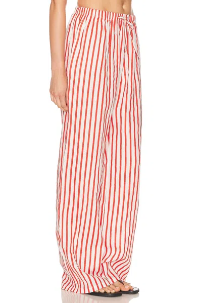 Aexae Linen Drawstring Pant In Red