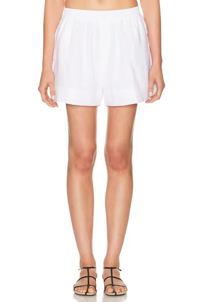 Aexae Linen Waistband Short In White