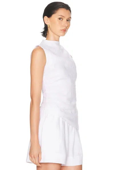 Aexae Linen Ruched Top In White