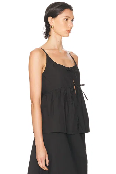 Deiji Studios Double Tie Top In Black