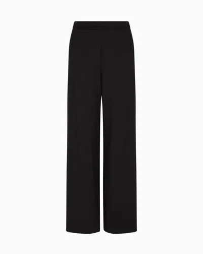 Emporio Armani High-rise Wide-leg Cotton-blend Trousers