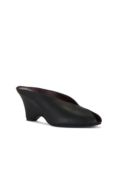 Khaite Apollo 75 Leather Wedge Mules