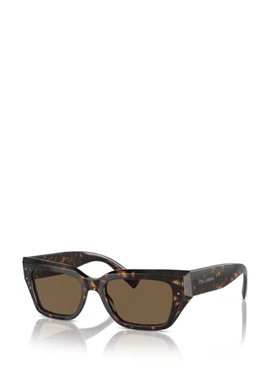 Dolce & Gabbana Square Studed Sunglasses In Brown