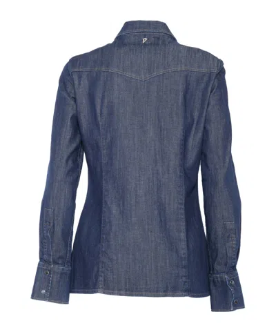 Dondup Button-down Cowboy Shirt In Blue