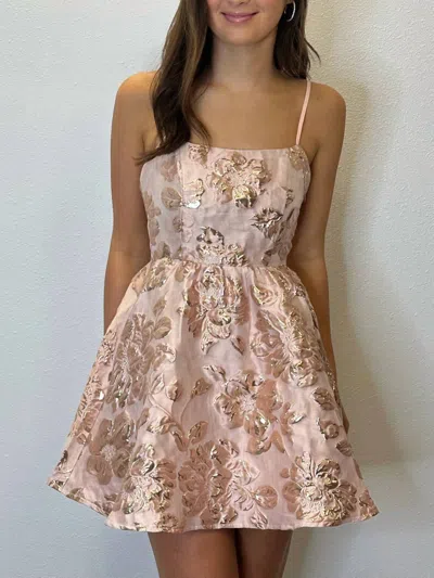 Sincerely Ours Nanette Mini Dress In Gold / Pink In Pink