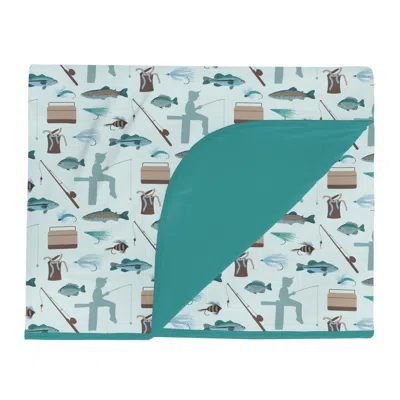 Kickee Double Layer Throw Blanket In Fresh Air Fishing
