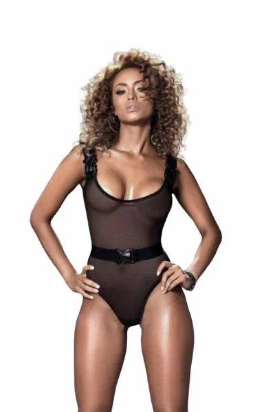 Mapalé Buckle In Bodysuit In Black In Black