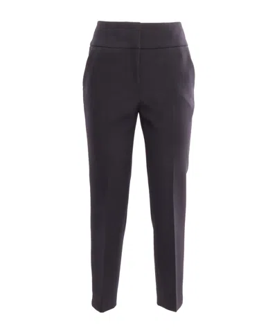 Peserico Cropped Tailored Trousers In Blue