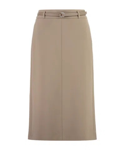 Peserico Stretch Pencil Skirt In Nude