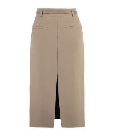 Peserico Stretch Pencil Skirt In Nude