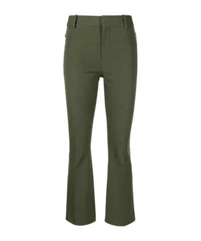 Frame Zipper Opening And Closing Bell-bottom Casual Pants In Green