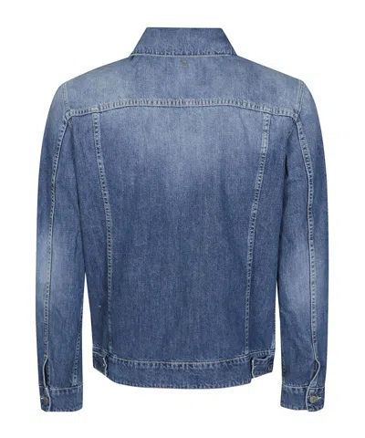 Dondup Button Denim Jacket In Blue
