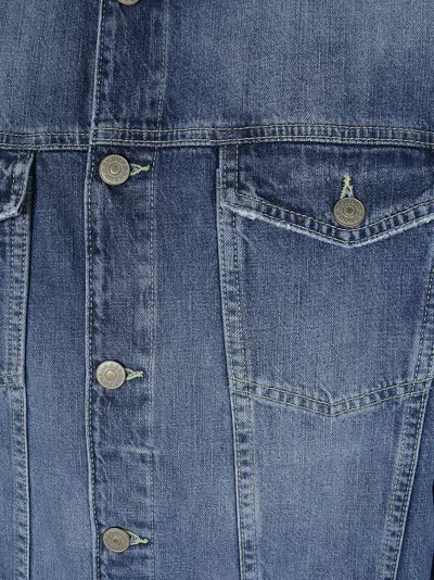 Dondup Button Denim Jacket In Blue