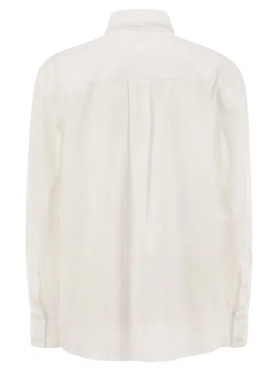 Peserico Stretch Cotton Poplin Shirt In White