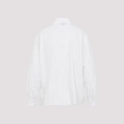Peserico Concealed Button Long Sleeve Blouse In White