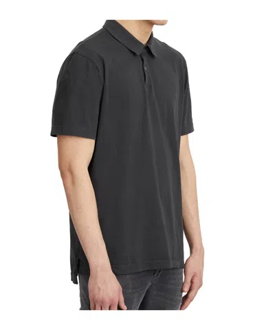 James Perse Short Sleeve Polo Shirt In Black