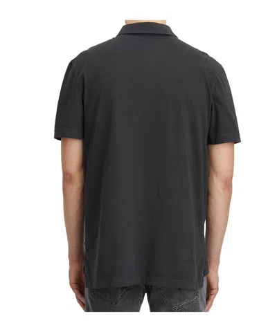 James Perse Short Sleeve Polo Shirt In Black