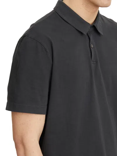 James Perse Short Sleeve Polo Shirt In Black