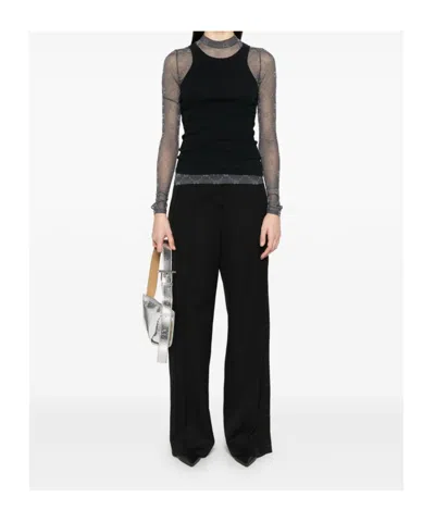 Off-white Wide Trousers In Black