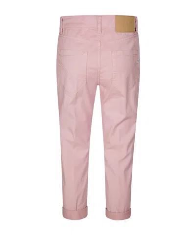 Dondup Logo Patch Denim Trousers In Pink
