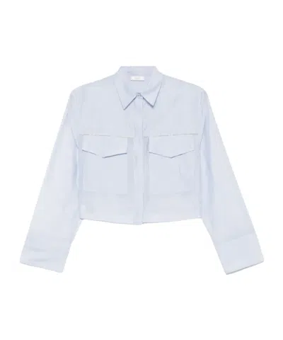Peserico Cropped Shirt In Blue