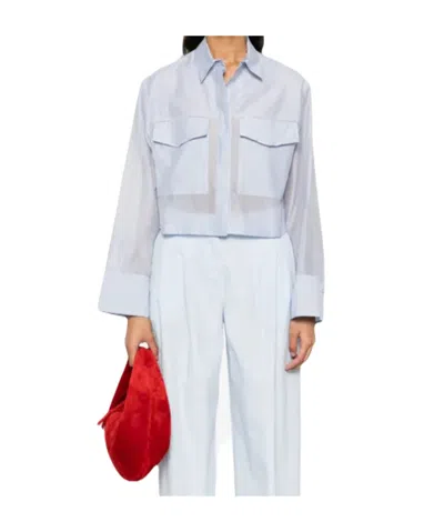 Peserico Cropped Shirt In Blue