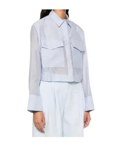 Peserico Cropped Shirt In Blue