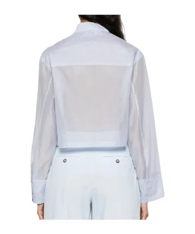 Peserico Cropped Shirt In Blue