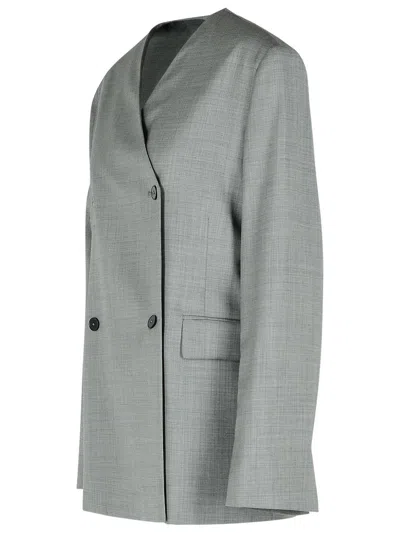 Loulou Studio V-neck Suit Jacket In Gray