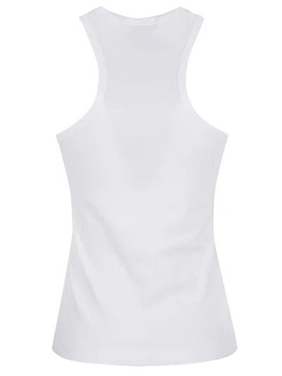 Peserico Fitted Sleeveless Top With Shoulder Detailing In White